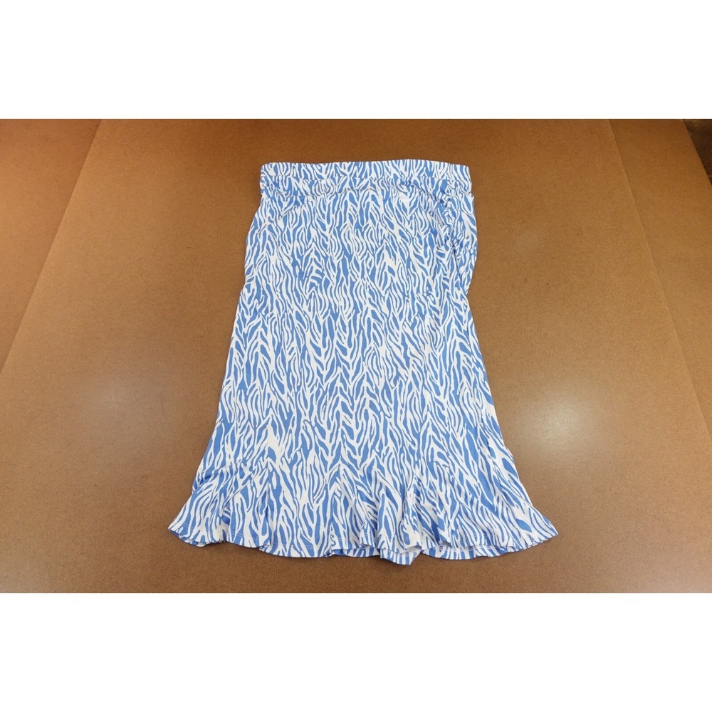 Diane von Furstenberg for Target Womens XL Blue Print  Flounce Hem Skirt NWT